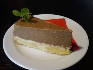 Cocoa cheesecake. at Ojero Vegan Bistro in Ostrava