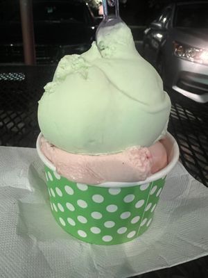 Honeydew colada & Cranberry orange  at Maui Gelato in Kihei