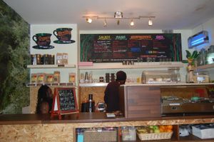 Serving/loving food preparation area at The Calabash of Culture in South East London