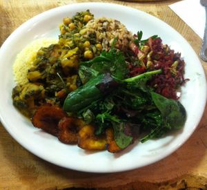 Chickpea and callaloo curry at The Calabash of Culture in South East London