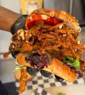 'shroom Burger at Pescky Vegan in Raleigh