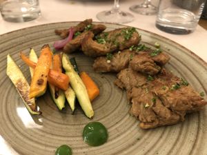 Bistecche di soia all’aglio at Gintilla in Cagliari