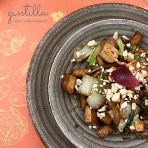 Pad Thai style seared tofu.  at Gintilla in Cagliari