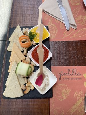 Vegan cheese platter   at Gintilla in Cagliari