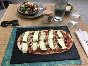 Pinse ligurian and chef’s salad  at Gintilla in Cagliari