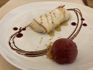 Carasau bread strudel  at Gintilla in Cagliari