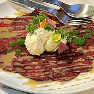 Beetroot carpaccio   at Gintilla in Cagliari