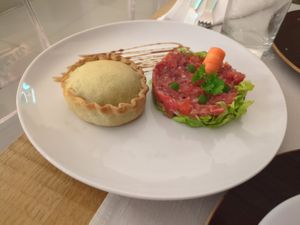 Soy, pea and potato panada at Gintilla in Cagliari