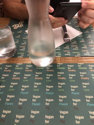 Water and nice placeholder 😊  at Gintilla in Cagliari