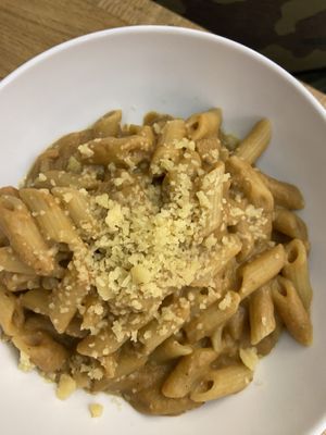 Pennette con crema di melanzane   at Gintilla in Cagliari