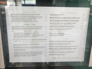 Restaurant's menu on the 16th of September 2019. at Gintilla in Cagliari