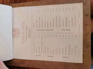 Menu at Tiger & Chick - Coffee and Delights in Lisboa