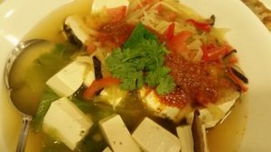 thai style steamed cod fish at Xin Man Yuan Vegetarian in Central Singapore