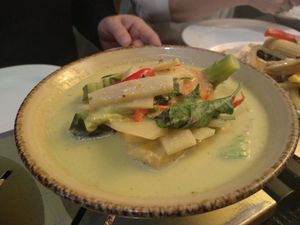 Vegan green curry with added tofu at Thai Sakon in Huddersfield