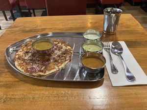 Onion Uttapam  at Annapurna Bhavan in New York City