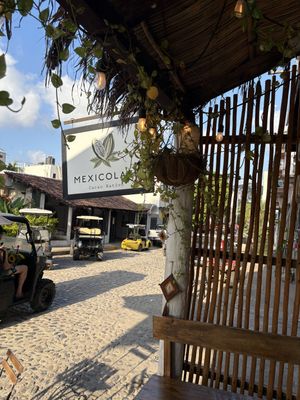  View from the seating area on the street  at Mexicolate in Nayarit