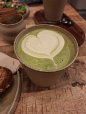 Matcha latte at PLANT SHACK Valencia in Valencia