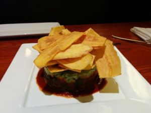 Starter: Guacamole with a Banana chips at Candle 79 in New York City