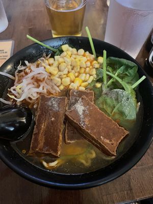 Lemongrass spicy ramen - so delicious and not incredibly spicy 🌶️   at Ramen Izakaya NoHo in Los Angeles