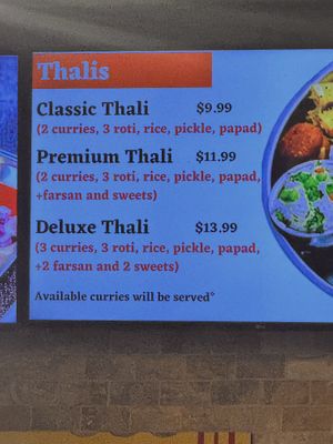 Thaali Menu - October 2025  at Keshav Foods in Brampton