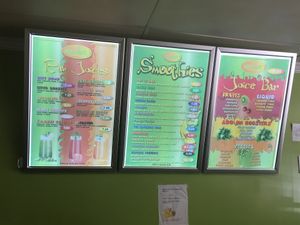 Smoothie menu at Sprout Vegan 2.0 in Baltimore