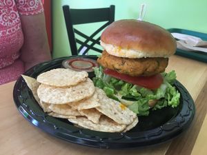 Crabby Cake at Sprout Vegan 2.0 in Baltimore
