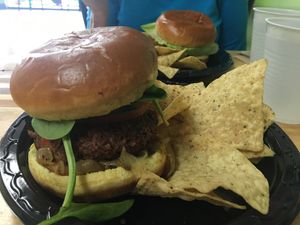 Vegan burger at Sprout Vegan 2.0 in Baltimore