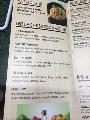 Salads at Sprout Vegan 2.0 in Baltimore