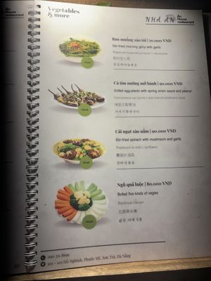 Loads of options   at Nhà An - Vietnamese local food restaurant and vegan in Da Nang