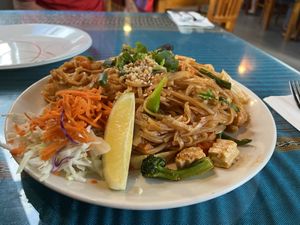 Pad Thai - hold the egg and fish sauce   at New Chiang Mai in Hilo