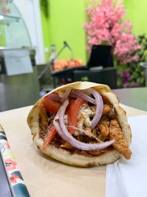 Gyros pita for 4€. at Vegan Stories by Konstantinos in Athens