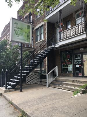 Outside at Petit Marche Vege in Montreal