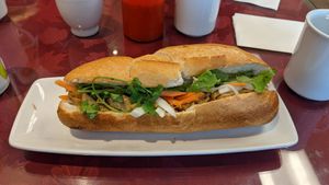 Yuba sandwich at Petit Marche Vege in Montreal