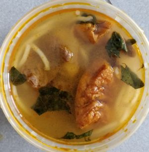 Lemongrass soup at Petit Marche Vege in Montreal