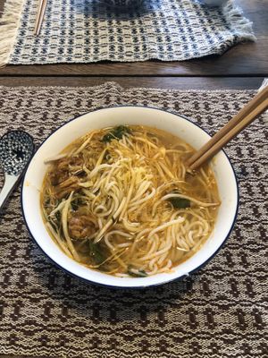 Bun bo hue  at Petit Marche Vege in Montreal