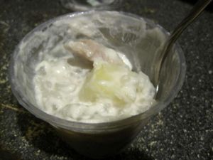 Tapioca pudding with fresh fruits at Petit Marche Vege in Montreal