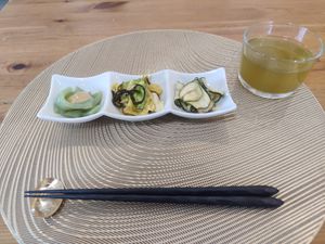Appetizers (from the Sushi set) at VEGGIE SUSHI JAPAN - ヴィーガン寿司専門店 in Tokyo