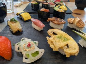 So much variety at VEGGIE SUSHI JAPAN - ヴィーガン寿司専門店 in Tokyo
