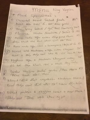 Menu  at Kay Vegan Bistro in Ho Chi Minh City