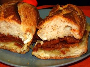 Seitan sandwich at El Plato Reberde in Zaragoza