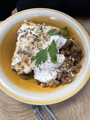 Rakott kel   at VegOut Breakfast & Brunch in Budapest