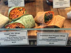 A few of the vegan wraps they have  at Athena Gourmet Market in New York
