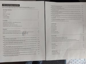 Menu at The Vegetable Hunter Cafe and Boutique Brewery in Harrisburg