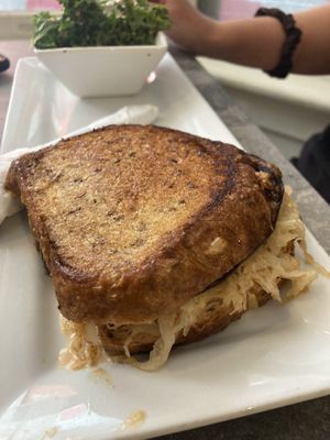 Eggplant Reuben  at The Vegetable Hunter Cafe and Boutique Brewery in Harrisburg