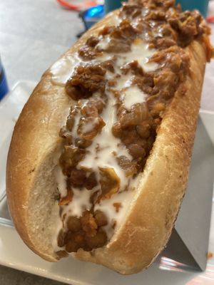 Pulled pork lentil sub  at The Vegetable Hunter Cafe and Boutique Brewery in Harrisburg