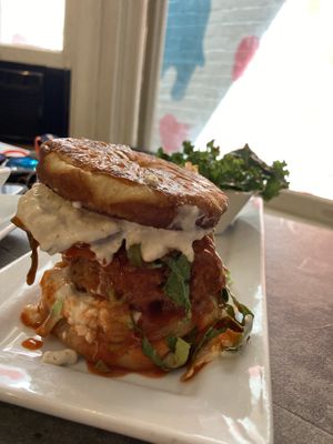 Chicken sandwich at The Vegetable Hunter Cafe and Boutique Brewery in Harrisburg