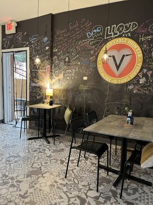 Where I sat  at The Vegetable Hunter Cafe and Boutique Brewery in Harrisburg
