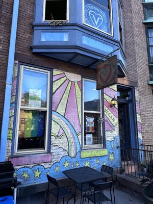 Nice outdoor seating and great food!  at The Vegetable Hunter Cafe and Boutique Brewery in Harrisburg