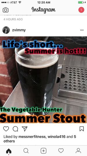 Summer Stout made with Espresso for a caffeine kick! at The Vegetable Hunter Cafe and Boutique Brewery in Harrisburg