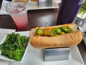 Blackberry lemonade, kale salad, Philly Cheezesteak at The Vegetable Hunter Cafe and Boutique Brewery in Harrisburg